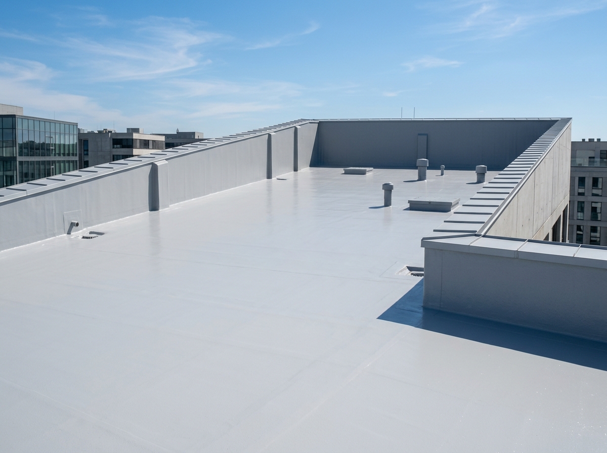 Bề mặt màng chống thấm Polyurethane bảo vệ sàn mái bê tông
