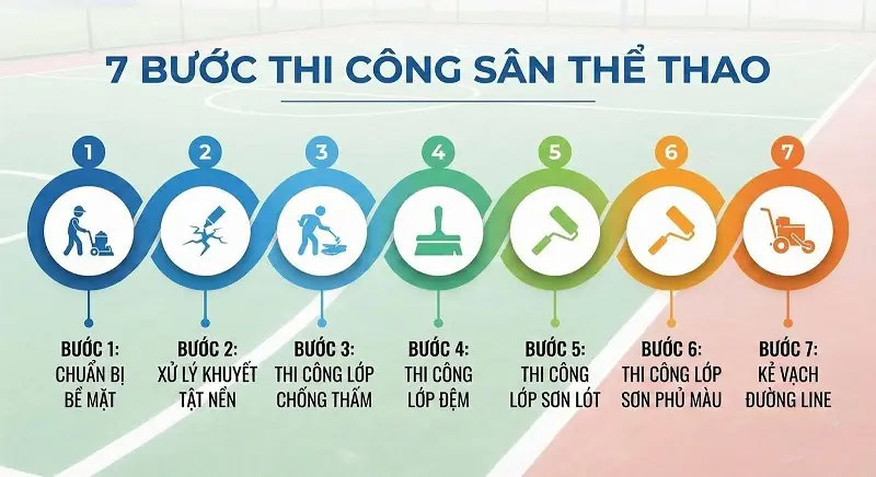 quy trình Thi công sân thể thao