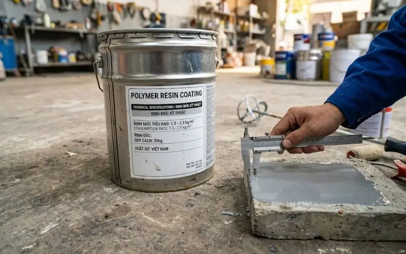 Bản tra định mức sơn epoxy s&acirc;n thể thao ti&ecirc;u chuẩn nh&agrave; m&aacute;y ph&acirc;n phối.